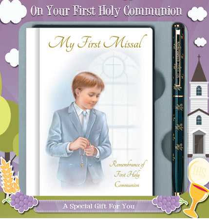 Communion BOY Gift Set/Book & Pen