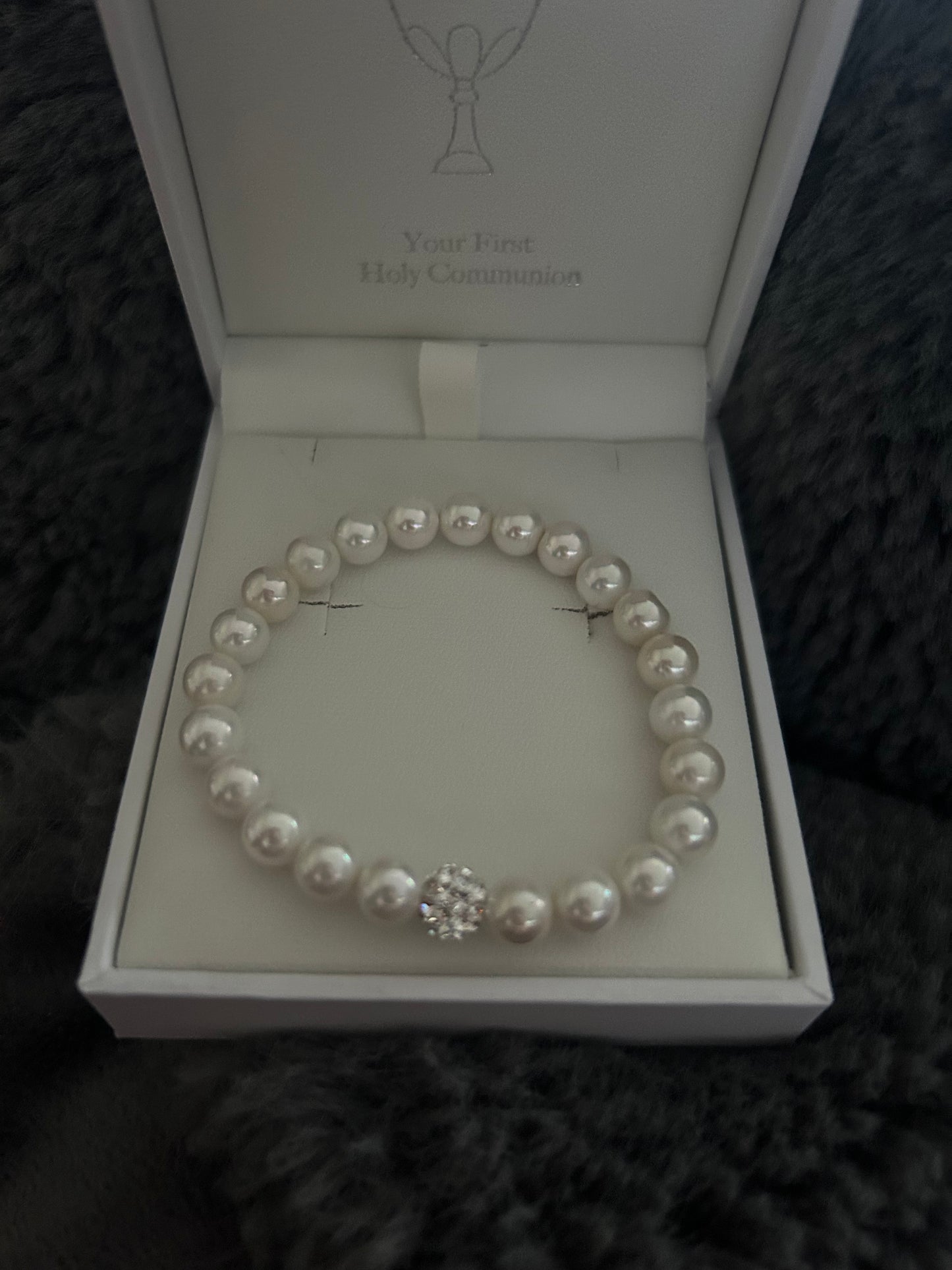 Holy Communion Kids Stretchy Pearl Bracelet