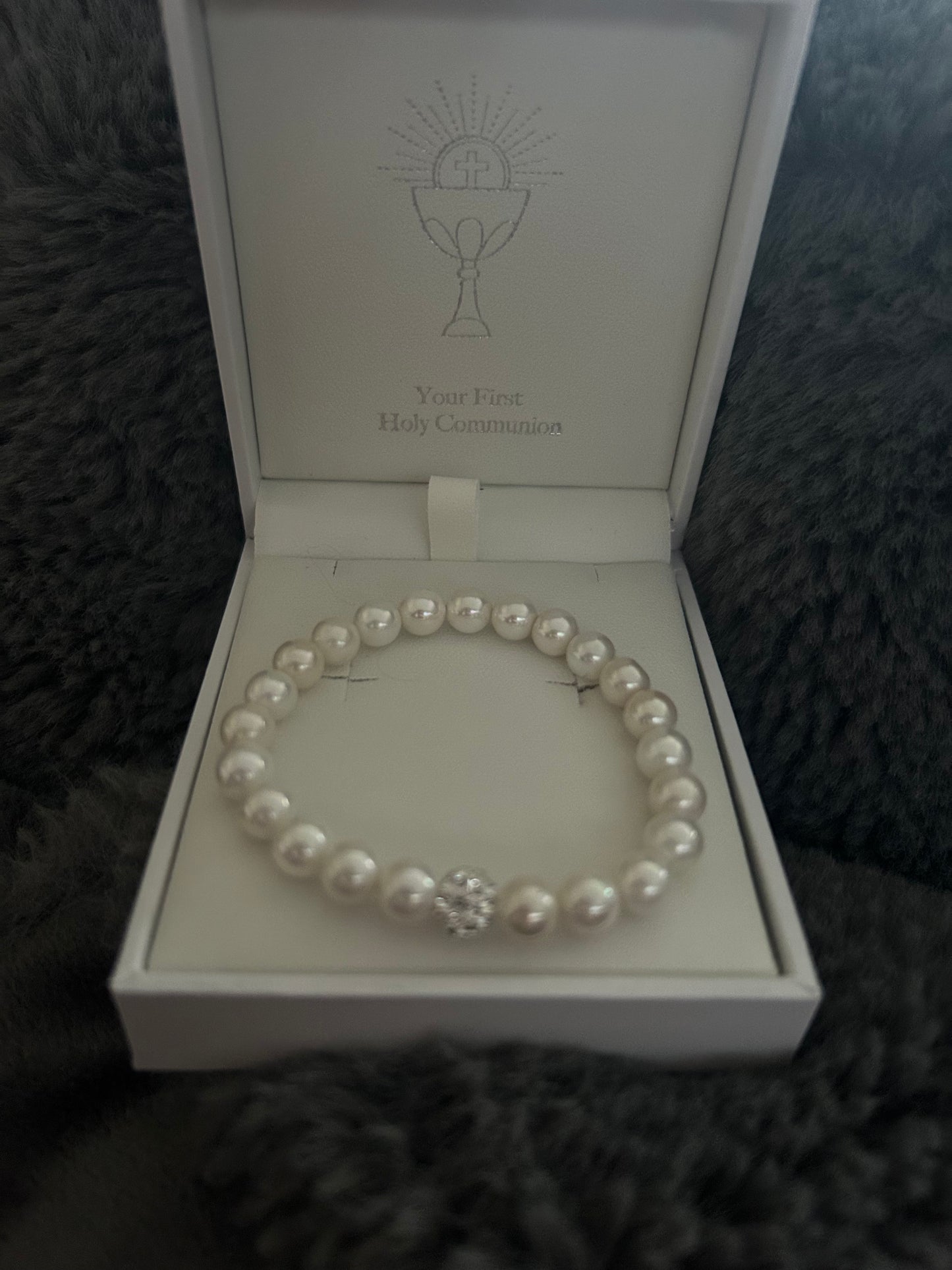 Holy Communion Kids Stretchy Pearl Bracelet