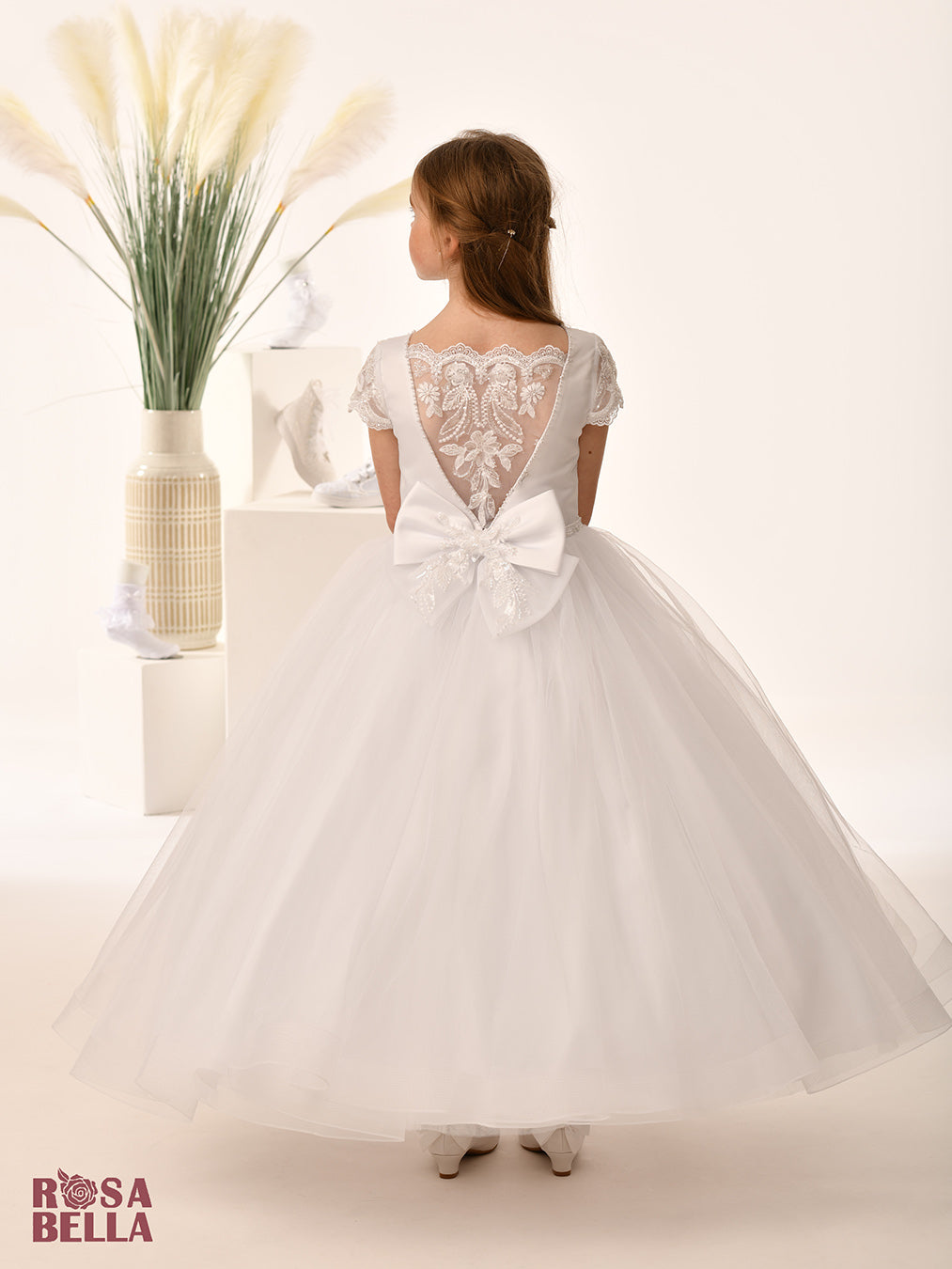 Sweetie Pie White Communion Dress with Cape RB658