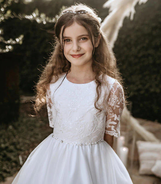Emmerling White Communion Dress Grace Kouture Kids Ni