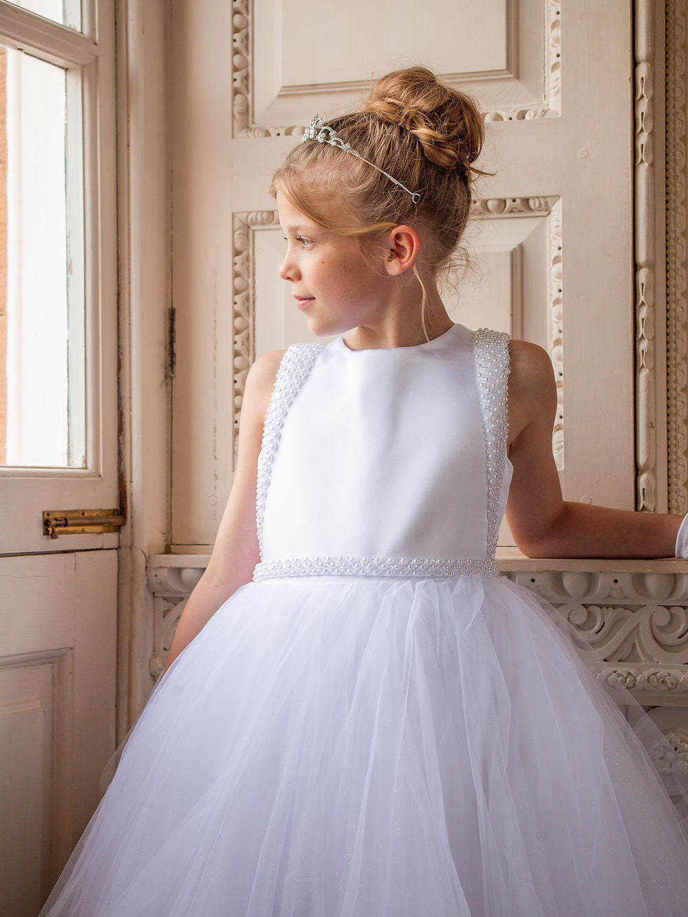 Crystal & Pearl - Scarlet Communion Dress COM073