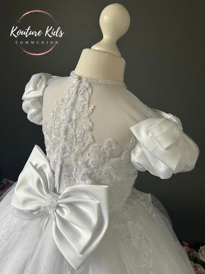 Polka White Communion Dress - 176