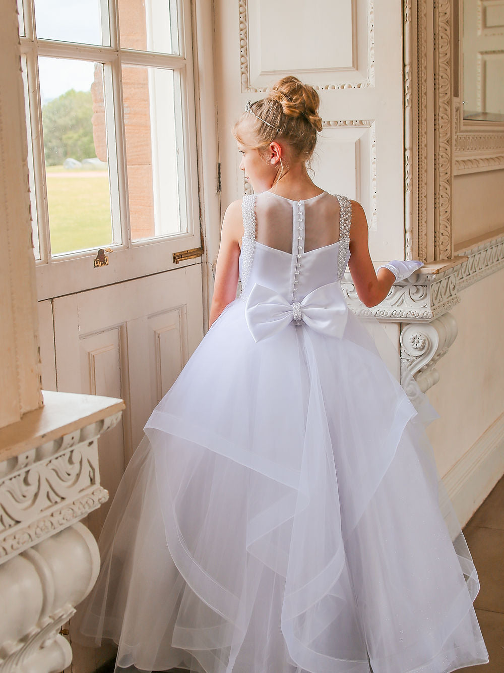 Crystal & Pearl - Scarlet Communion Dress COM073