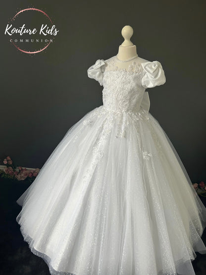 Polka White Communion Dress - 176