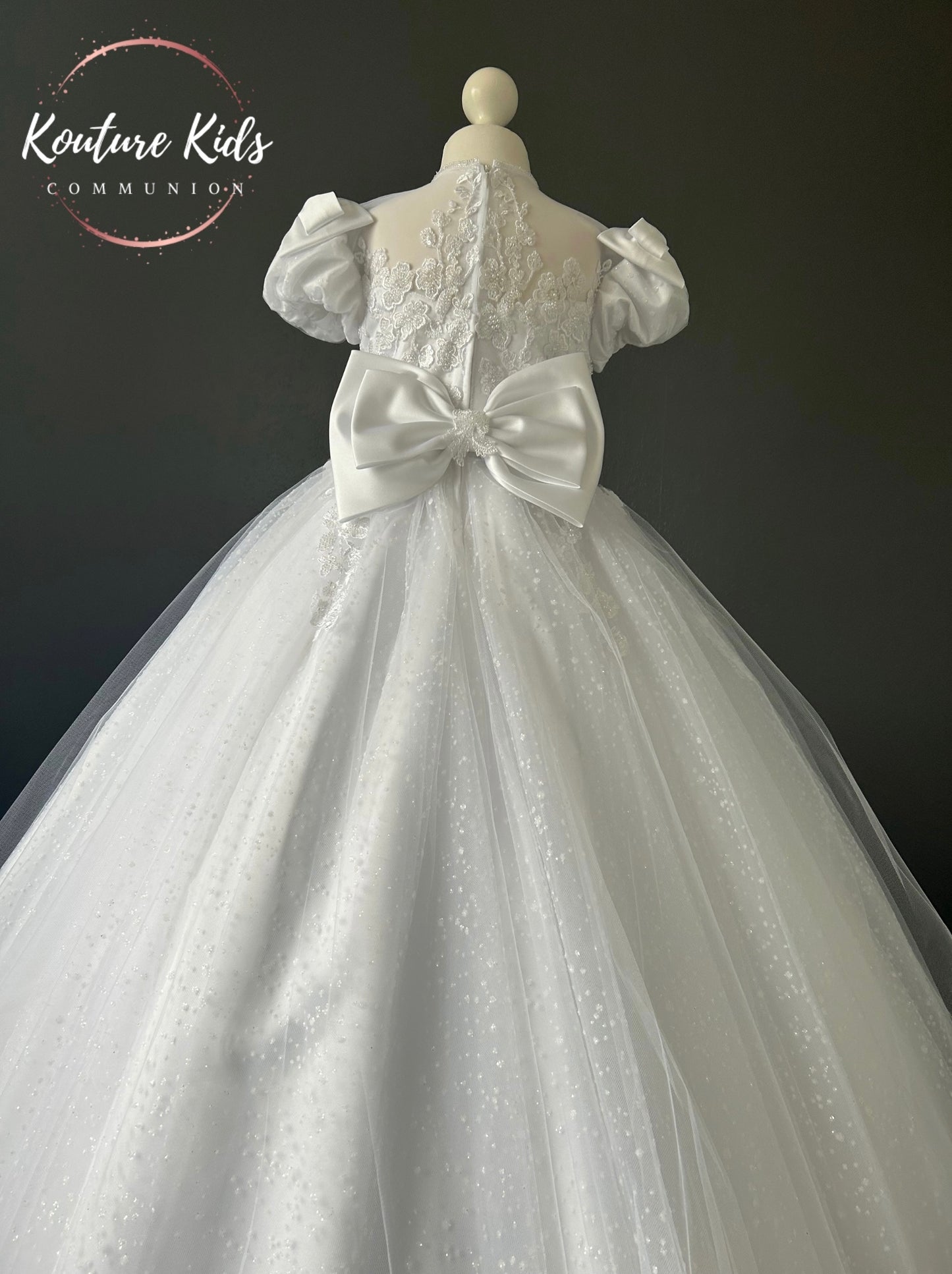 Polka White Communion Dress - 176