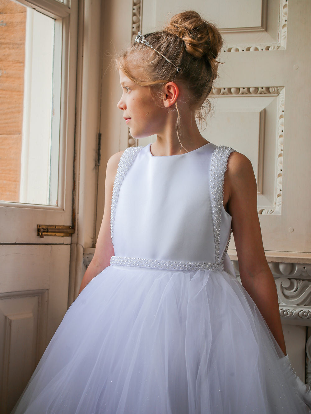 Crystal & Pearl - Scarlet Communion Dress COM073