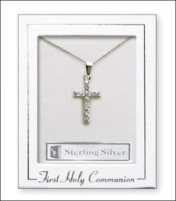 Communion Sterling Silver Cross necklace - 69925