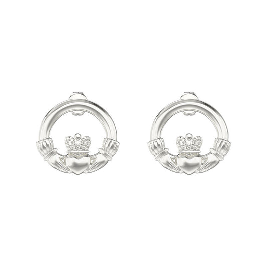 Sterling silver Claddagh earrings HS220
