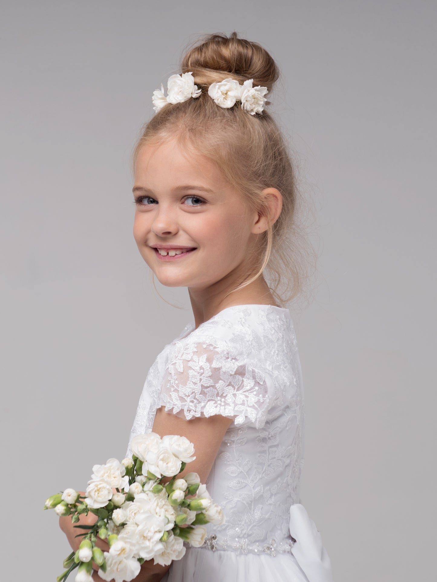 Paula's Communion- White Communion Dress - PJ-53 Long Length