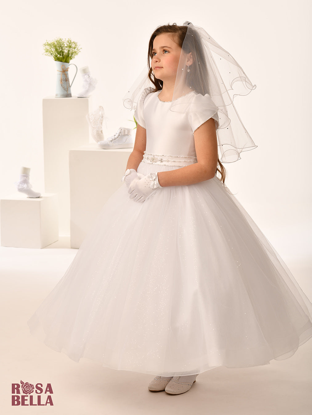 Sweetie Pie White Communion Dress Long Length RB656