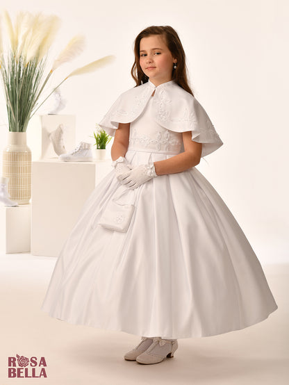 Sweetie Pie White Communion Dress with Cape RB663