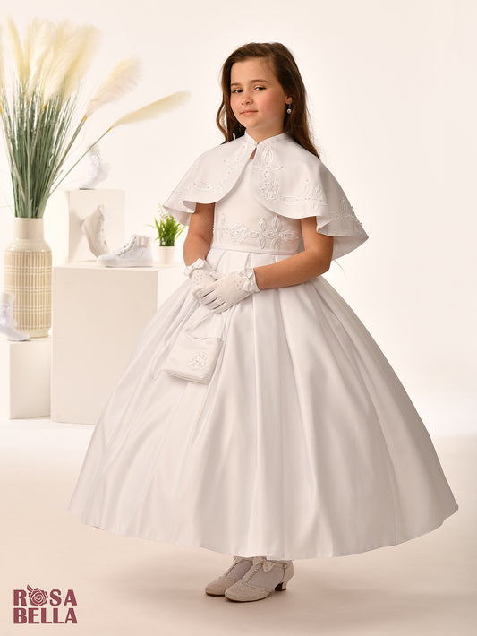 Sweetie Pie White Communion Dress with Cape RB663