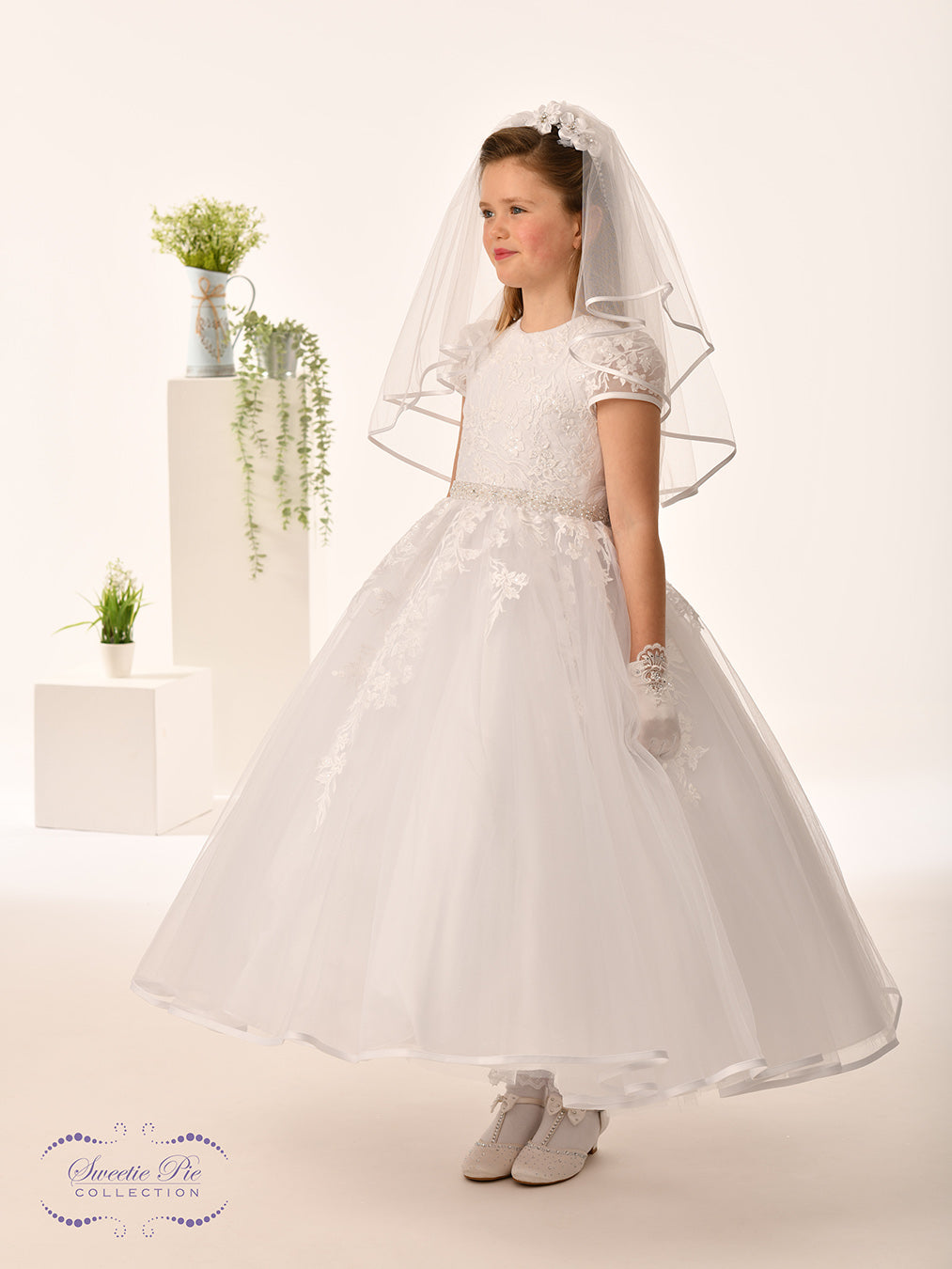 Sweetie Pie White Communion Dress Long Length 5010