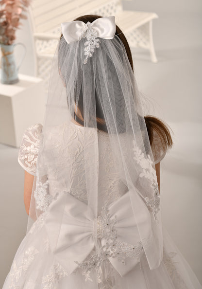 Sweetie Pie Lace Motif Diamante Veil V010