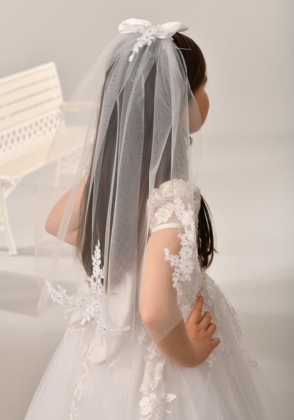 Sweetie Pie Lace Motif Diamante Veil V010